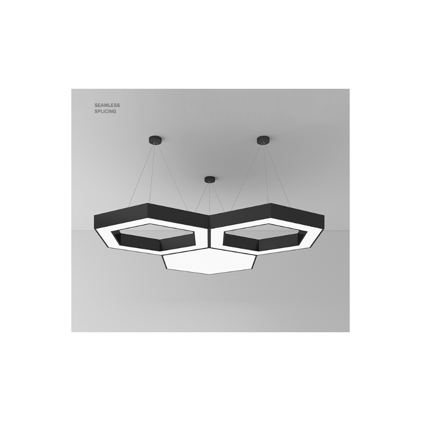 LED-люстра на тросі LED/20W/230V, чорна