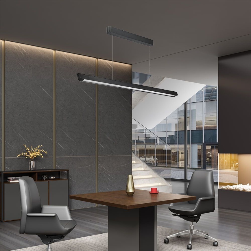 Світлодіодна люстра на тросі LED/36W/230V 3000/4000/6400K чорна