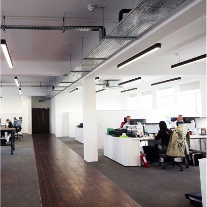 LED люстра на тросі LED/44W/230V 4000K 120 см чорна