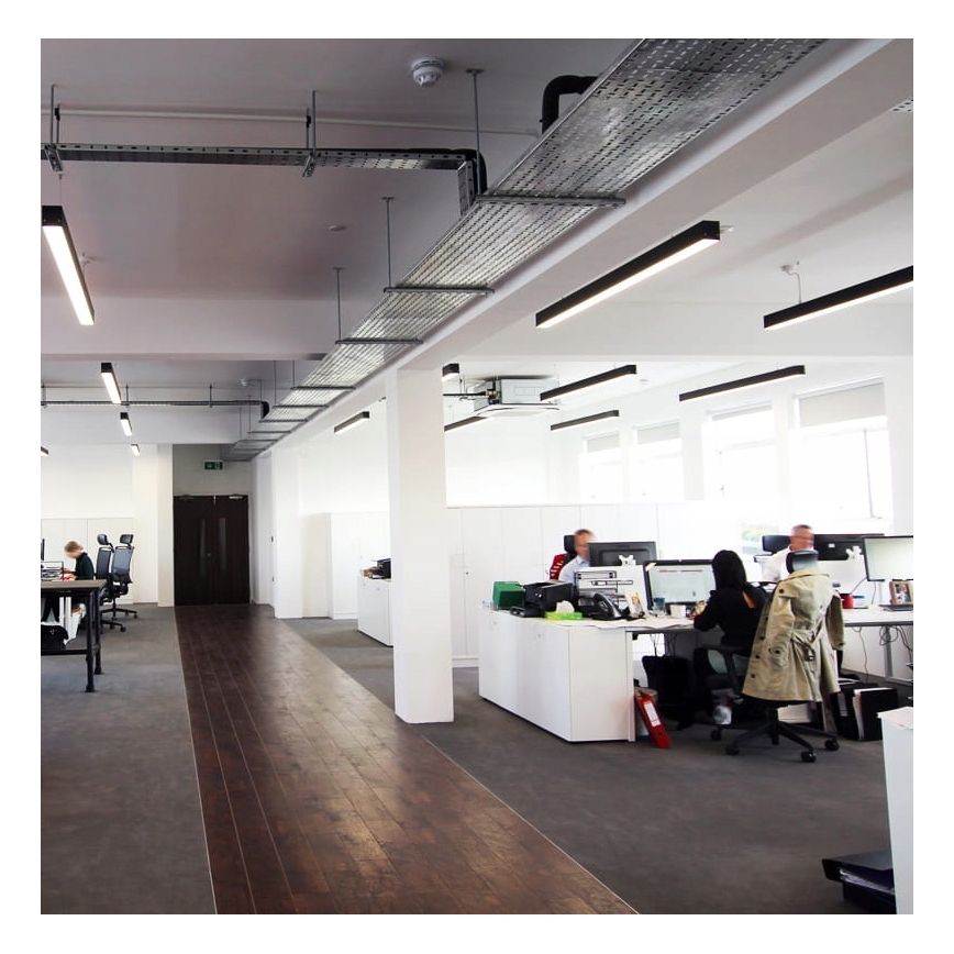 LED-люстра на тросі LED/44W/230V 6000K 120 cm чорна