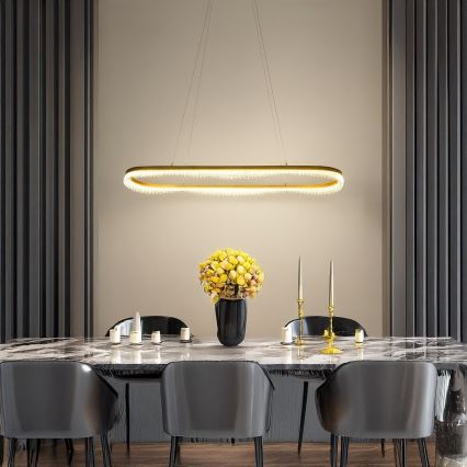 LED люстра на тросі LED/45W/230V золота