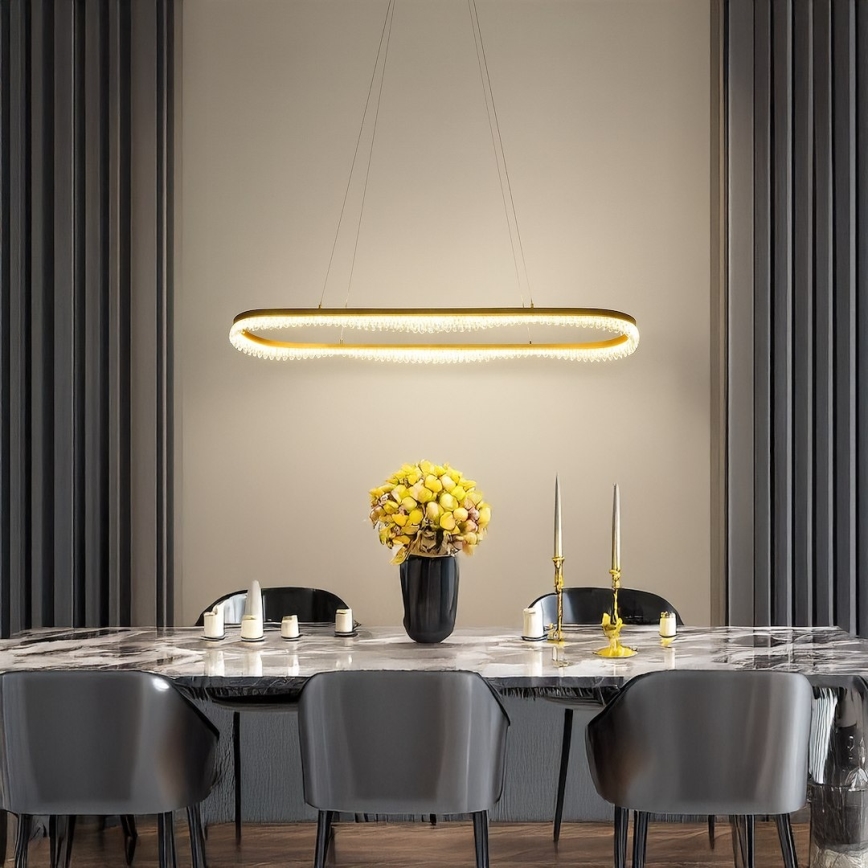 LED люстра на тросі LED/45W/230V золота