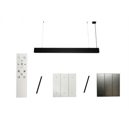 LED-люстра на тросі LED/55W/230V 3000/4000/6500K 120 cm чорна