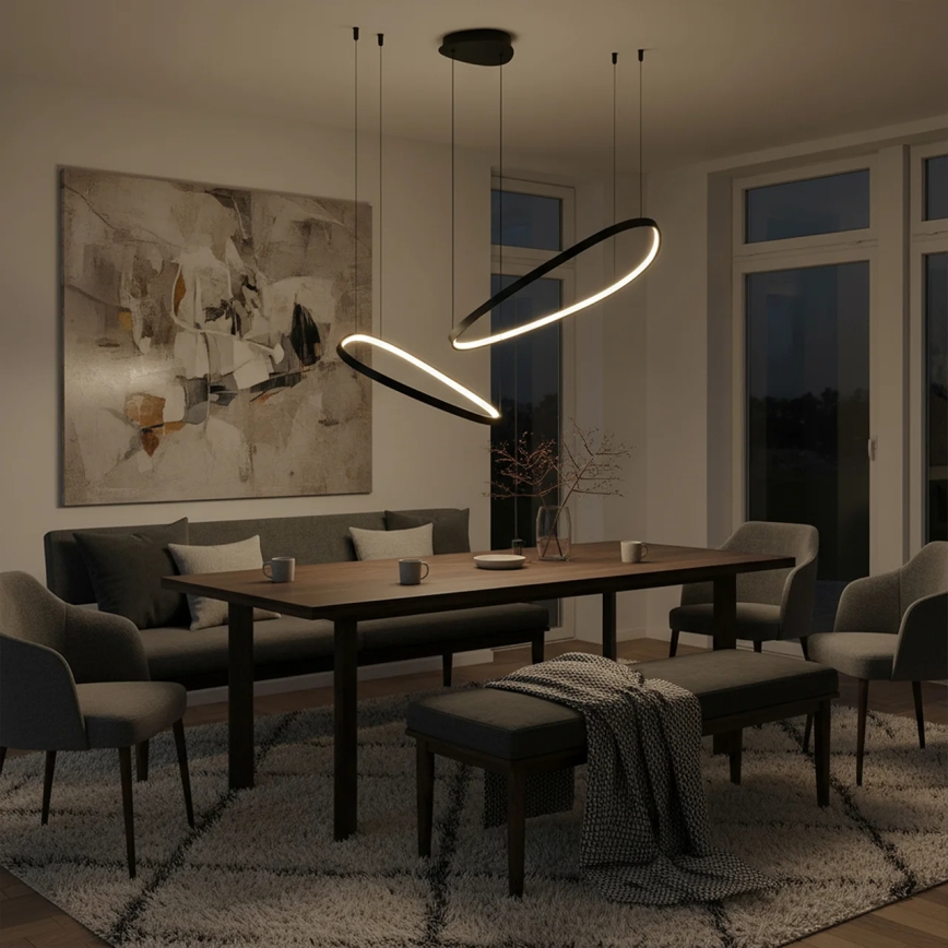 LED-люстра на тросі MICHELLE LED/48W/230V 4000K чорна