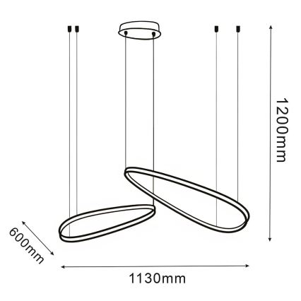 LED-люстра на тросі MICHELLE LED/48W/230V 4000K чорна