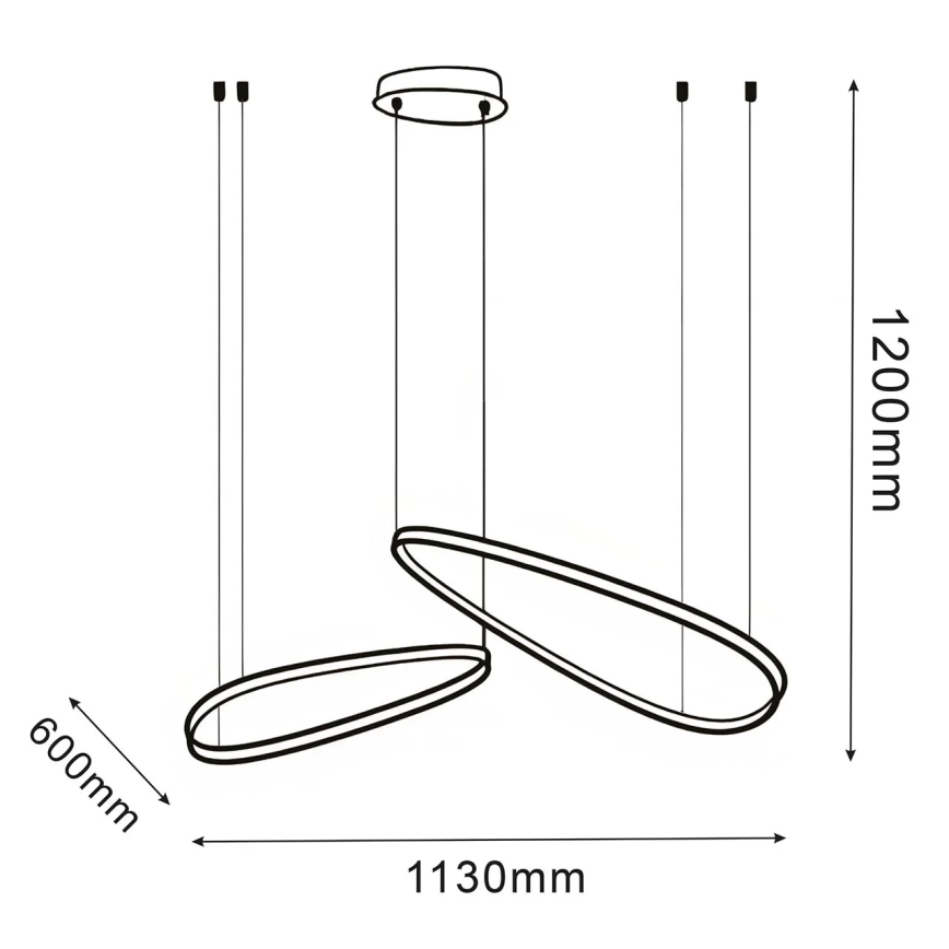 LED-люстра на тросі MICHELLE LED/48W/230V 4000K чорна