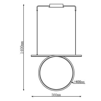 LED Люстра на тросі ODETTA LED/30W/230V 4000K чорна