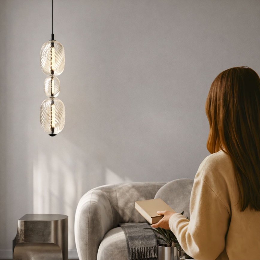 LED-люстра на тросі PLAYA LED/12W/230V чорна