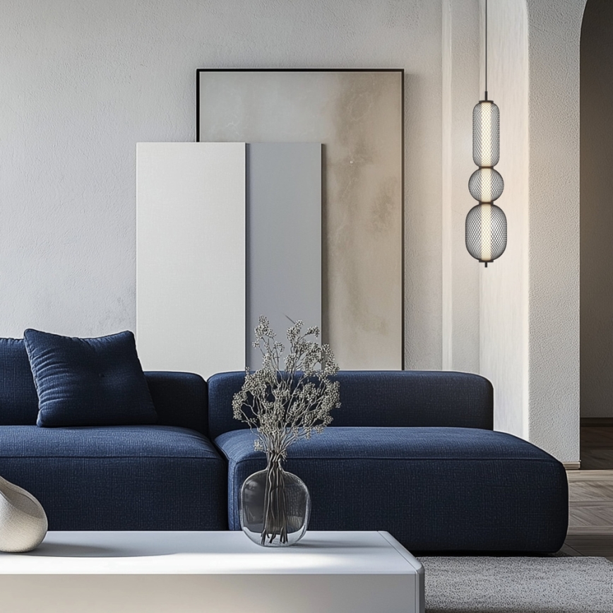 LED-люстра на тросі PUMA, 15 Вт, 230 В, діаметр 14 см, чорна