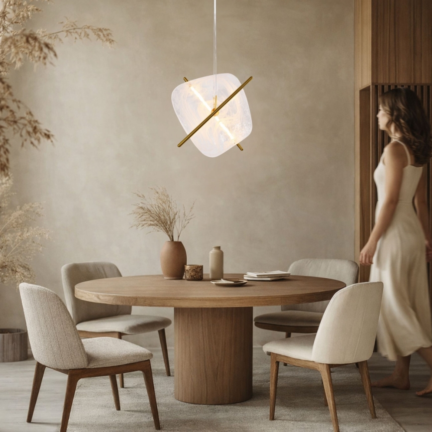 LED-люстра на тросі RELAX LED/15 Вт/230 В золота/біла