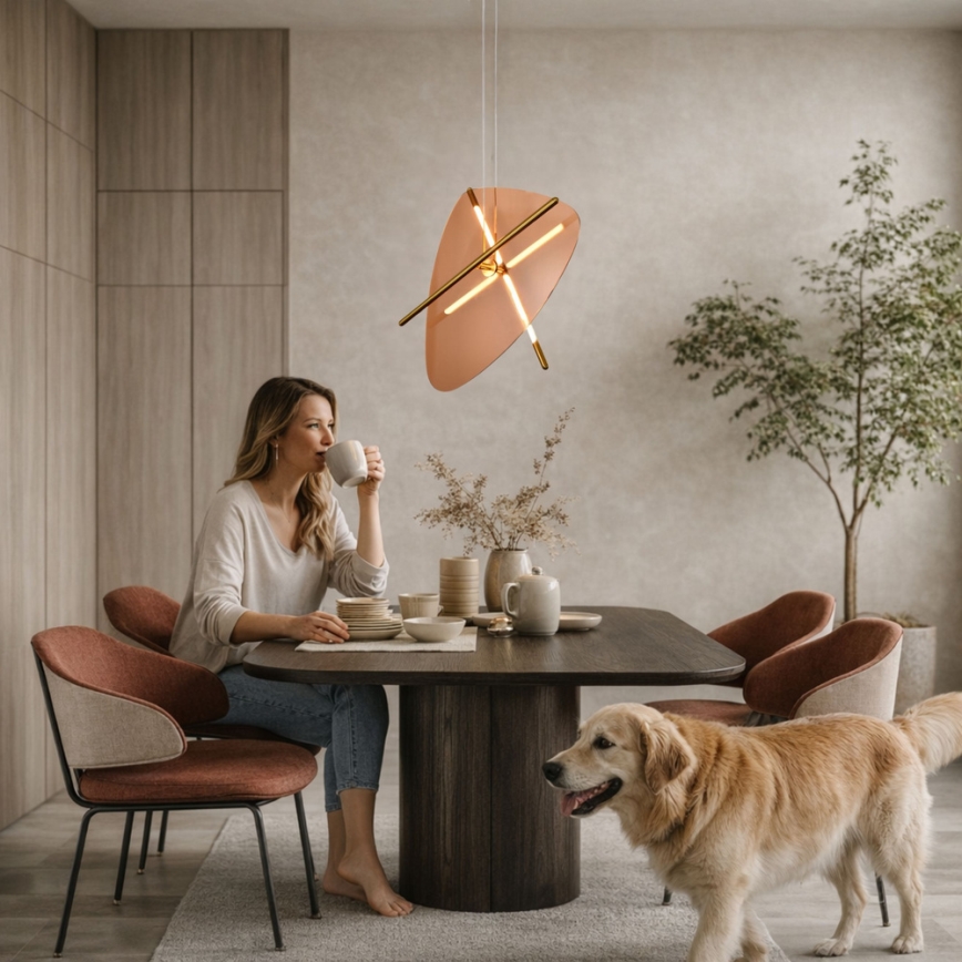 LED-люстра на тросі RELAX LED/15W/230V золота/димчасто-коричнева
