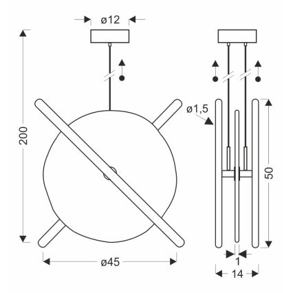 LED-люстра на тросі RELAX LED/15W/230V золотиста/біла
