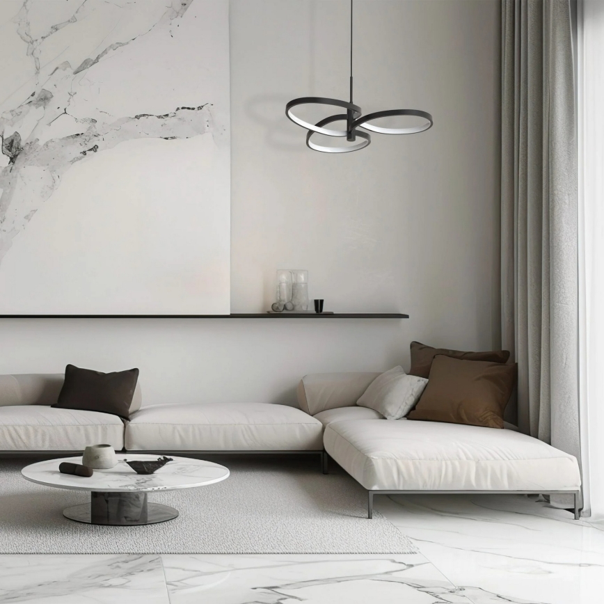 LED-люстра на тросі RIBBON LED/25W/230V 4000K чорна