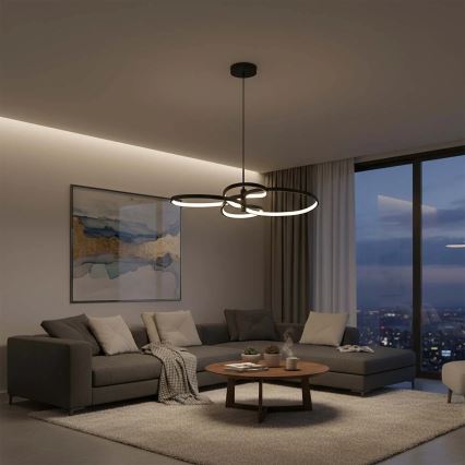 LED-люстра на тросі RIBBON LED/37W/230V 4000K чорна