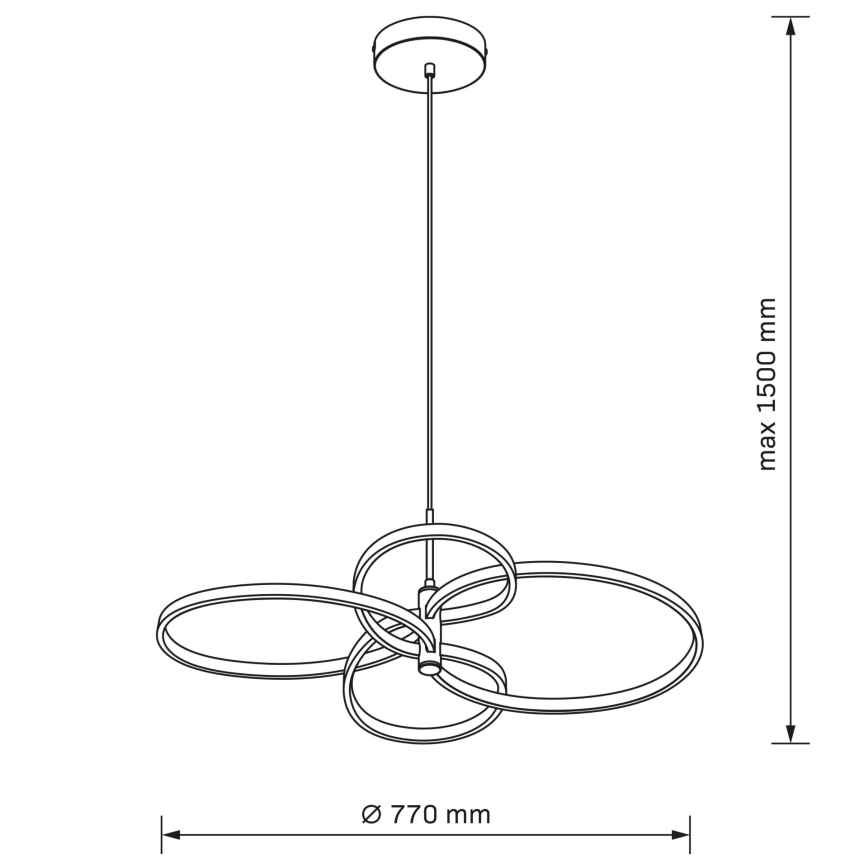 LED-люстра на тросі RIBBON LED/37W/230V 4000K чорна