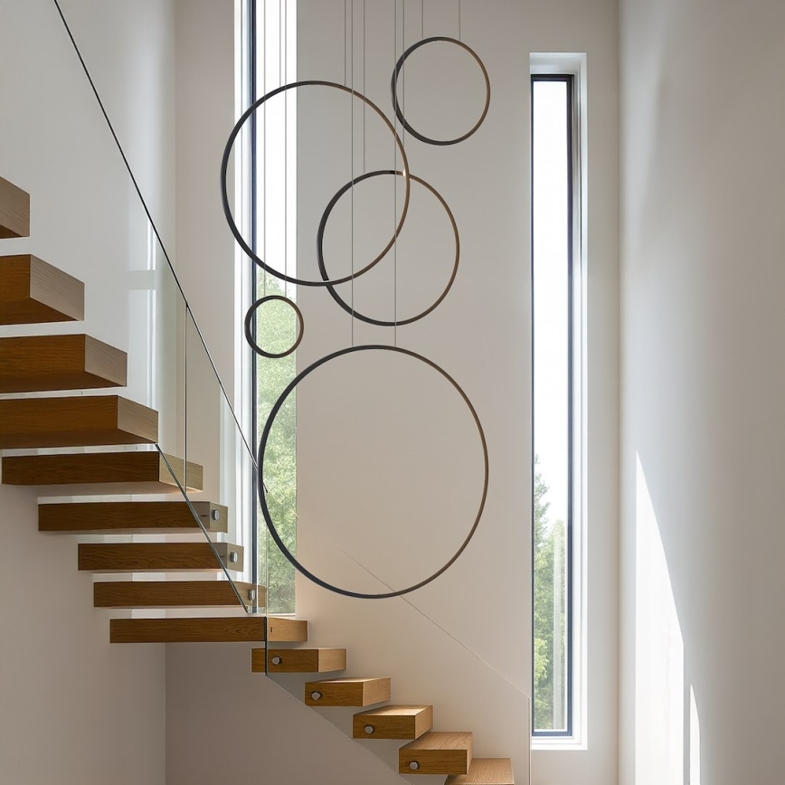 LED-люстра на тросі SATURNO LED/100W/230V чорна