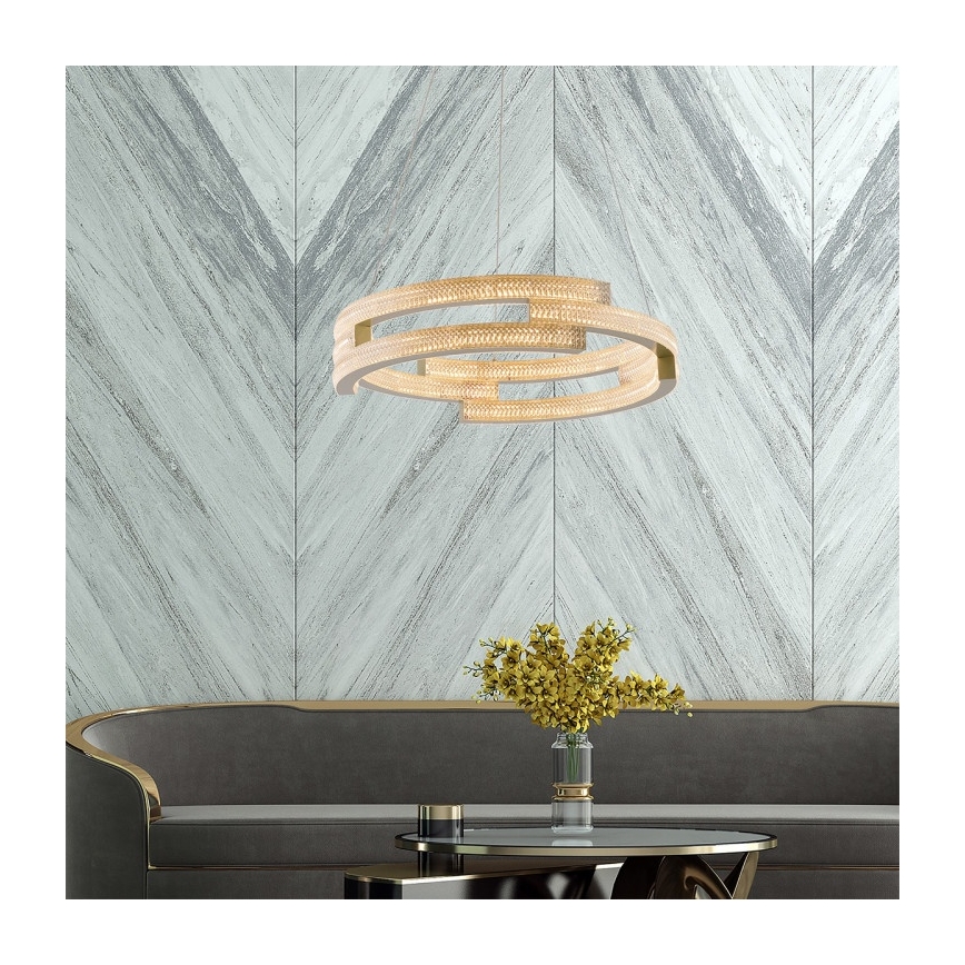 LED люстра на тросі TARJA LED/36W/230V 3000/4000/6000K діам. 60 см золота