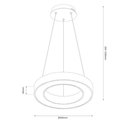 LED-люстра на тросі UNION LED/40 Вт/230 В 3000/4000/6500 К діам. 40 см золота
