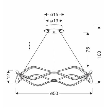 LED-люстра на тросі VAVE LED/28W/230V рожеве золото