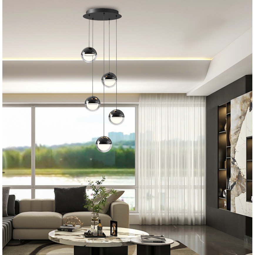 LED-люстра на тросі ZIREA LED/30W/230V чорна