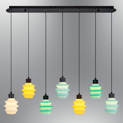 LED-люстра на тросовом подвесе CACTUS 7xLED/2,8W/230V 3000K зелёная/жёлтая/белая