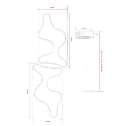 LED Люстра на канаті DUPLE ARTISAN LED/80W/230V 6500K білий
