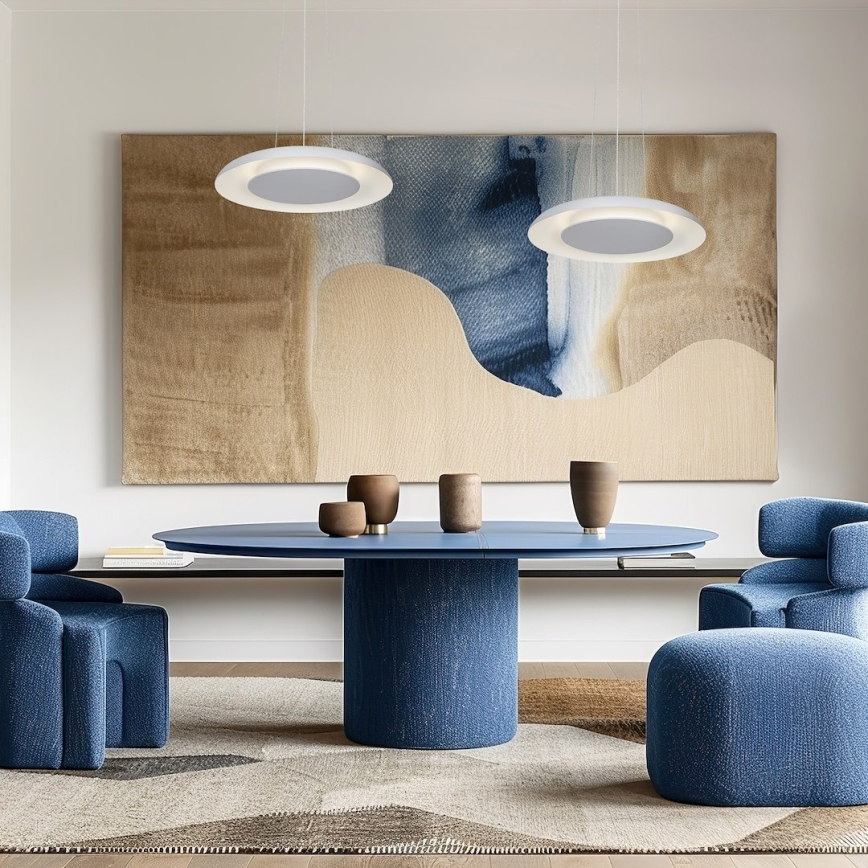 LED-люстра PIATTINO на тросовому підвісі LED/30 Вт/230 В 2700/3200/4000K, діаметр 40 см, біла