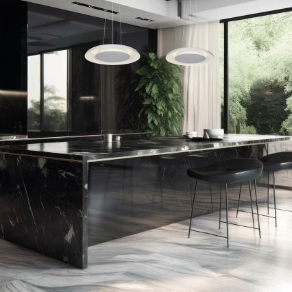 LED-люстра PIATTINO на тросовому підвісі LED/30 Вт/230 В 2700/3200/4000K, діаметр 40 см, біла