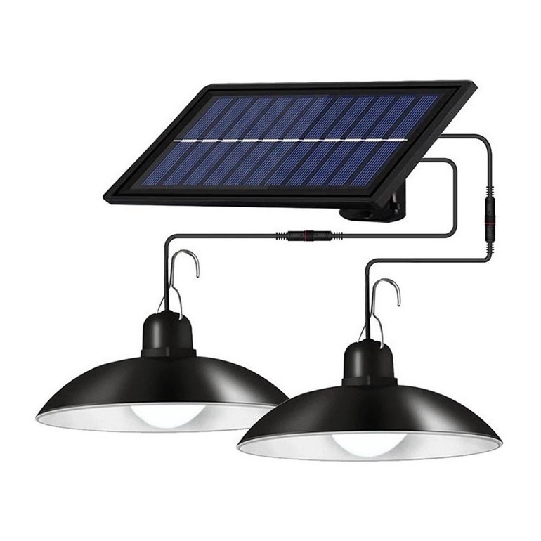 LED люстра підвісна з регулюванням яскравості на сонячній батареї 2xLED/1,8W/3,7V IP44 6500K 1200 mAh + пульт дистанційного керування