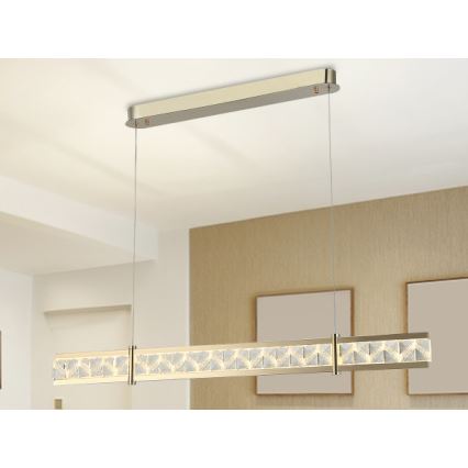 Кришталева підвісна LED-люстра ENRIQUE на тросі, з регульованою яскравістю LED/20W//230V 3000-6000K + пульт дистанційного керування