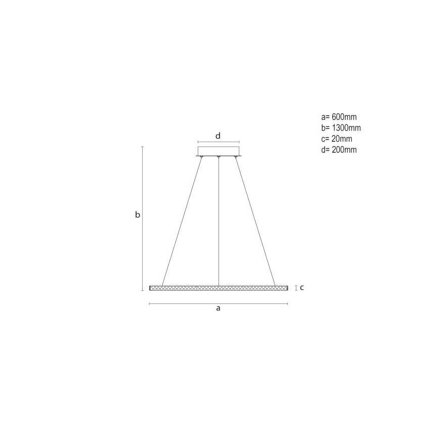 LED-люстра з регульованою яскравістю на тросі LED/90W/230V 3000-6500K діаметр 60 см + пульт дистанційного керування
