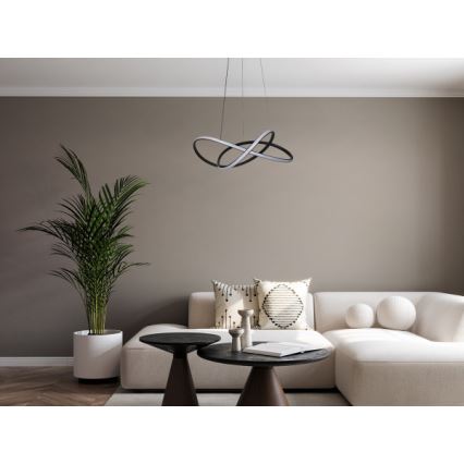 LED-люстра на тросі з регулюванням яскравості LED/85W/230V 3000-6500K діам. 60 см + пульт дистанційного керування