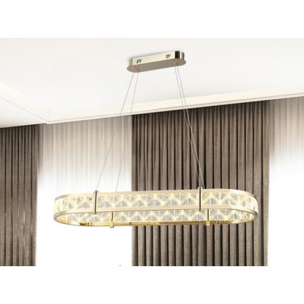 LED кришталева люстра з регульованою яскравістю на тросі ENRIQUE LED/50W//230V 3000-6000K + з пультом дистанційного керування