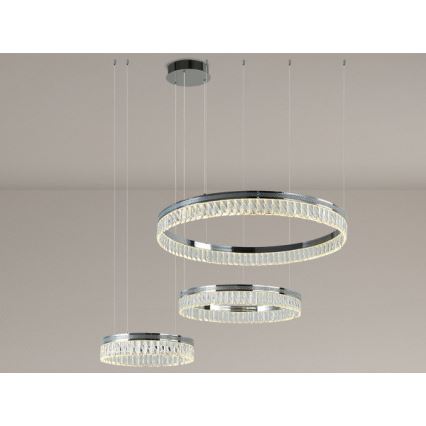 LED кришталева люстра на тросі THALIA, з регулюванням яскравості LED/120W/230V 3000-6000K + пульт дистанційного керування