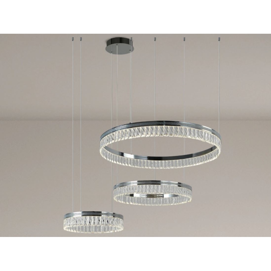LED кришталева люстра на тросі THALIA, з регулюванням яскравості LED/120W/230V 3000-6000K + пульт дистанційного керування