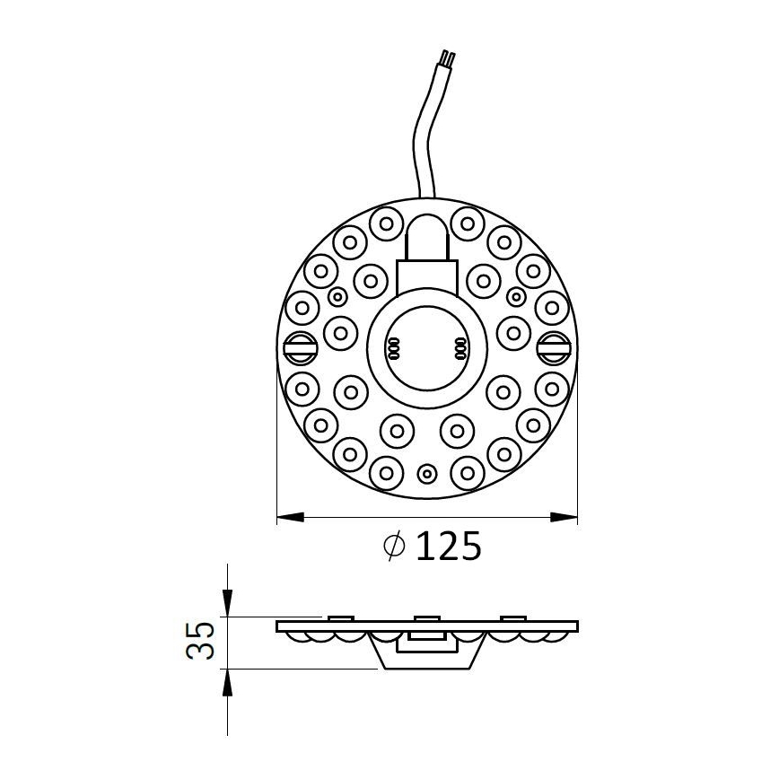 LED-магнитный модуль LED/12W/230V диаметр 12,5 cm 2700/3000/4000/5000/6500K