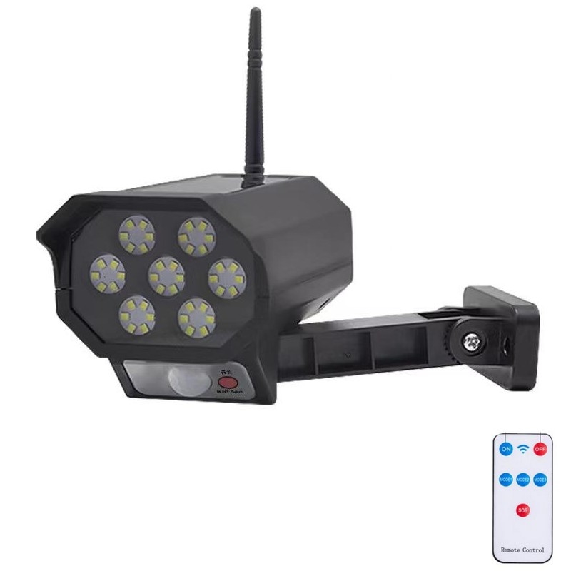 LED Макет камери відеоспостереження з датчиком та із сонячною панеллю LED/5W/5,5V 800 mAh IP65 + пульт дистанційного керування