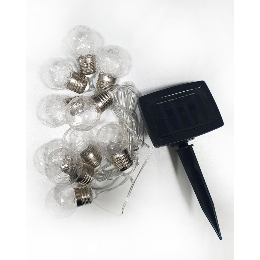 LED На сонячній батареї вуличний ланцюг 10xLED/1,2V 300 mAh 2,2 м IP44