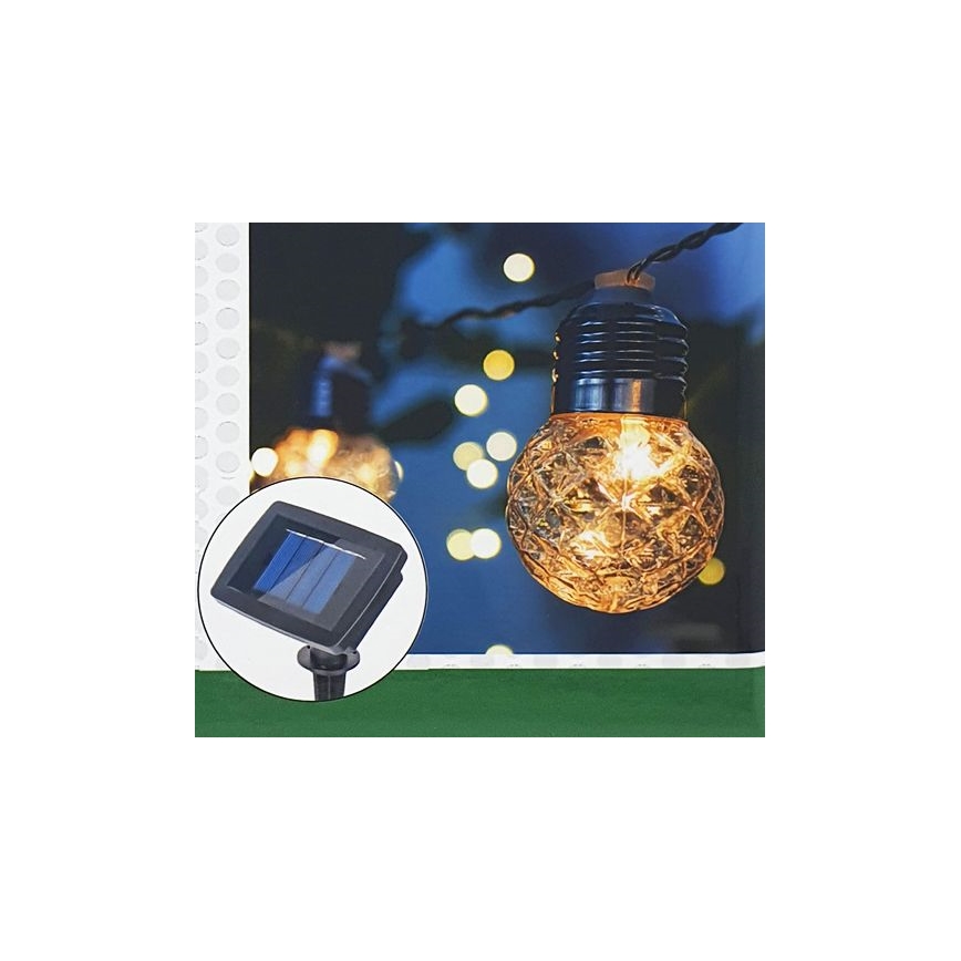 LED На сонячній батареї вуличний ланцюг 10xLED/1,2V 300 mAh 2,2 м IP44