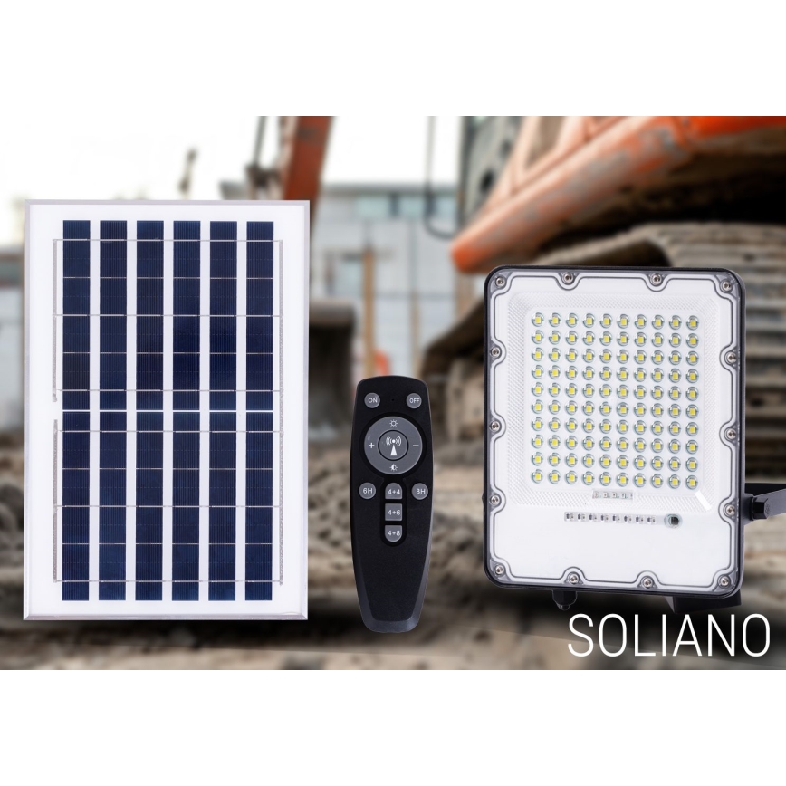 LED Вуличний з регулюванням яскравості сонячна прожектор LED/50W/3,2V 4500K IP65 чорний + пульт дистанційного керування