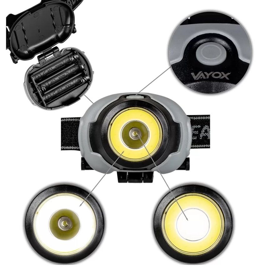 LED Налобний ліхтар 2xLED/3xAAA IP44 170 lm