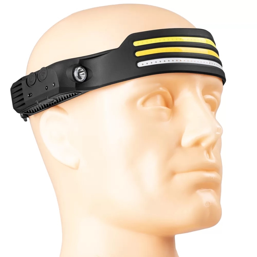 Светодиодный налобный фонарь с регулируемой яркостью, сенсором и красным светом, 4xLED/5V IP44, 300 лм, 1200 мАч