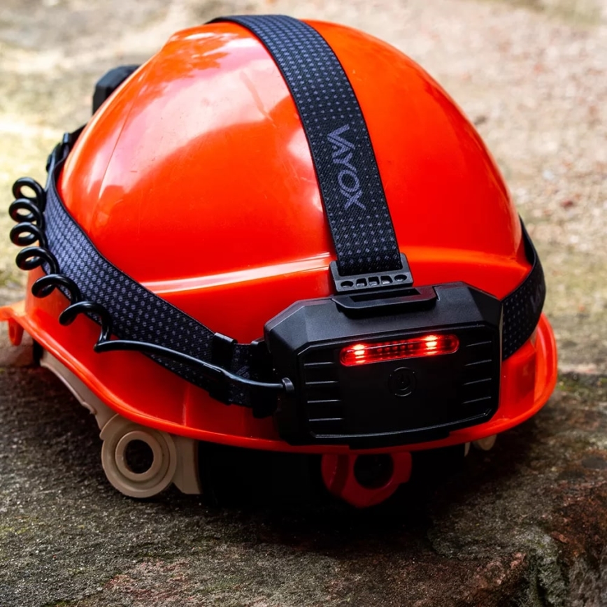 Светодиодный регулируемый налобный фонарь с датчиком, функцией пауэрбанка и красным светом LED/10W/5V IP44 1200 лм 4000 мАч