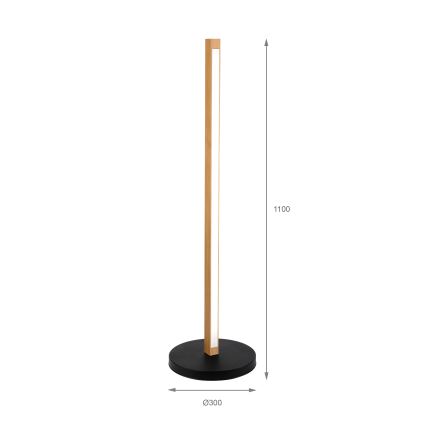 LED напольная лампа VERDE LED/18W/230V 3000K дуб/чёрный