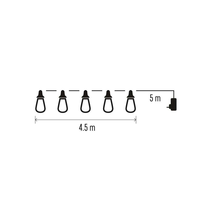 LED наружная декоративная гирлянда 100 светодиодов/9,5 м IP44