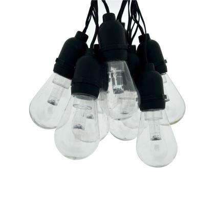 LED наружная декоративная гирлянда 10×LED/0,15 Вт/230 В 3,8 м IP44 чёрная