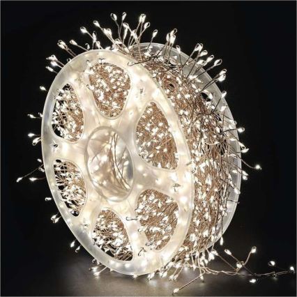 LED наружная гирлянда 1440×LED, 8 режимов, 14,4 м, IP44, тёплый белый