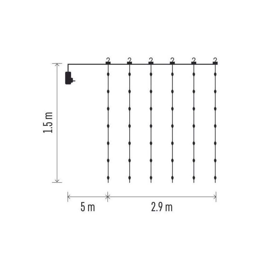 LED наружная гирлянда, 300 светодиодов / 8 режимов, 5,9 м, IP44, тёплый белый