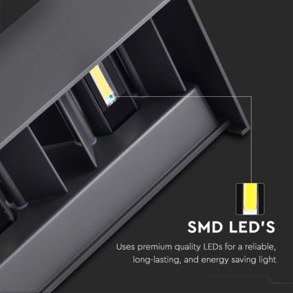 LED наружный настенный светильник LED/24 Вт/230 В 3000 К IP65 черный