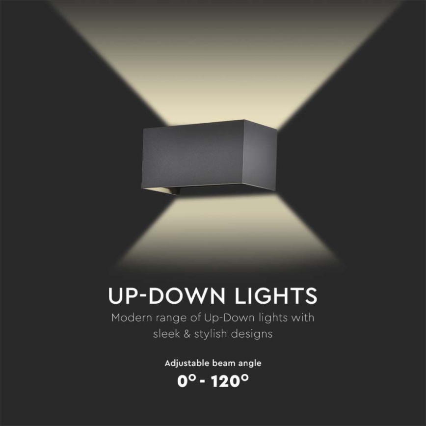 LED наружный настенный светильник LED/24 Вт/230 В 3000 К IP65 черный